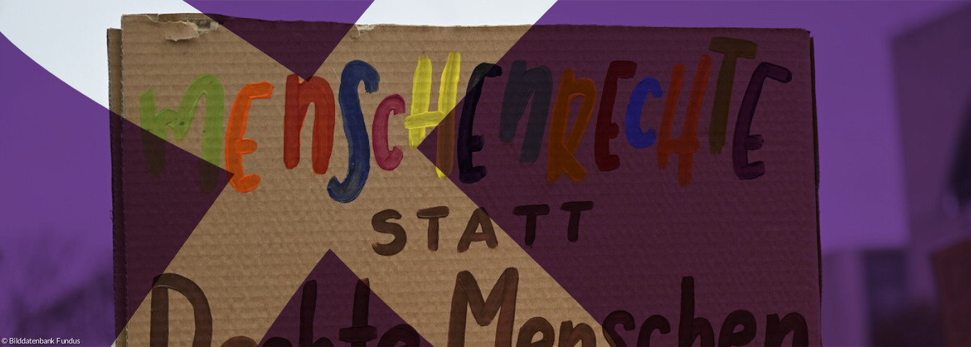 Plakat:Menschenrechte statt rechte Menschen